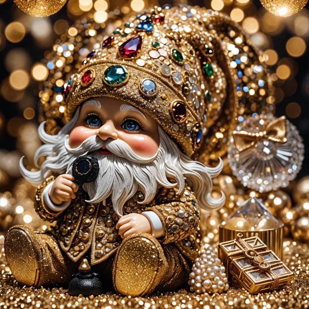 Gnome in Gold: High-Fashion Macro Photography