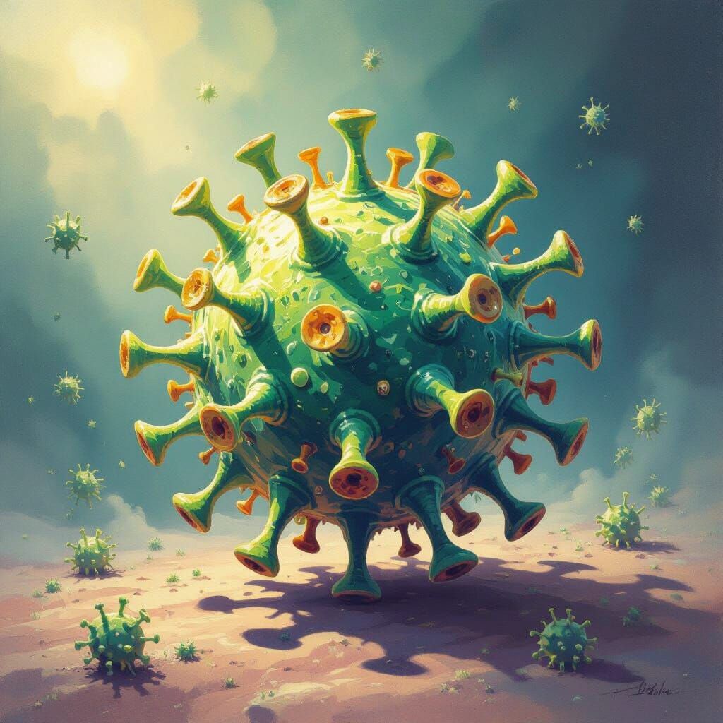 Virus Oil Painting in Fantastical Style