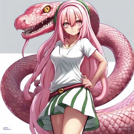Gorgon Monstergirl in T-Shirt, 16K Resolution
