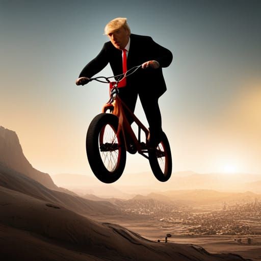 Donald Trump in Downhill BMX Competition