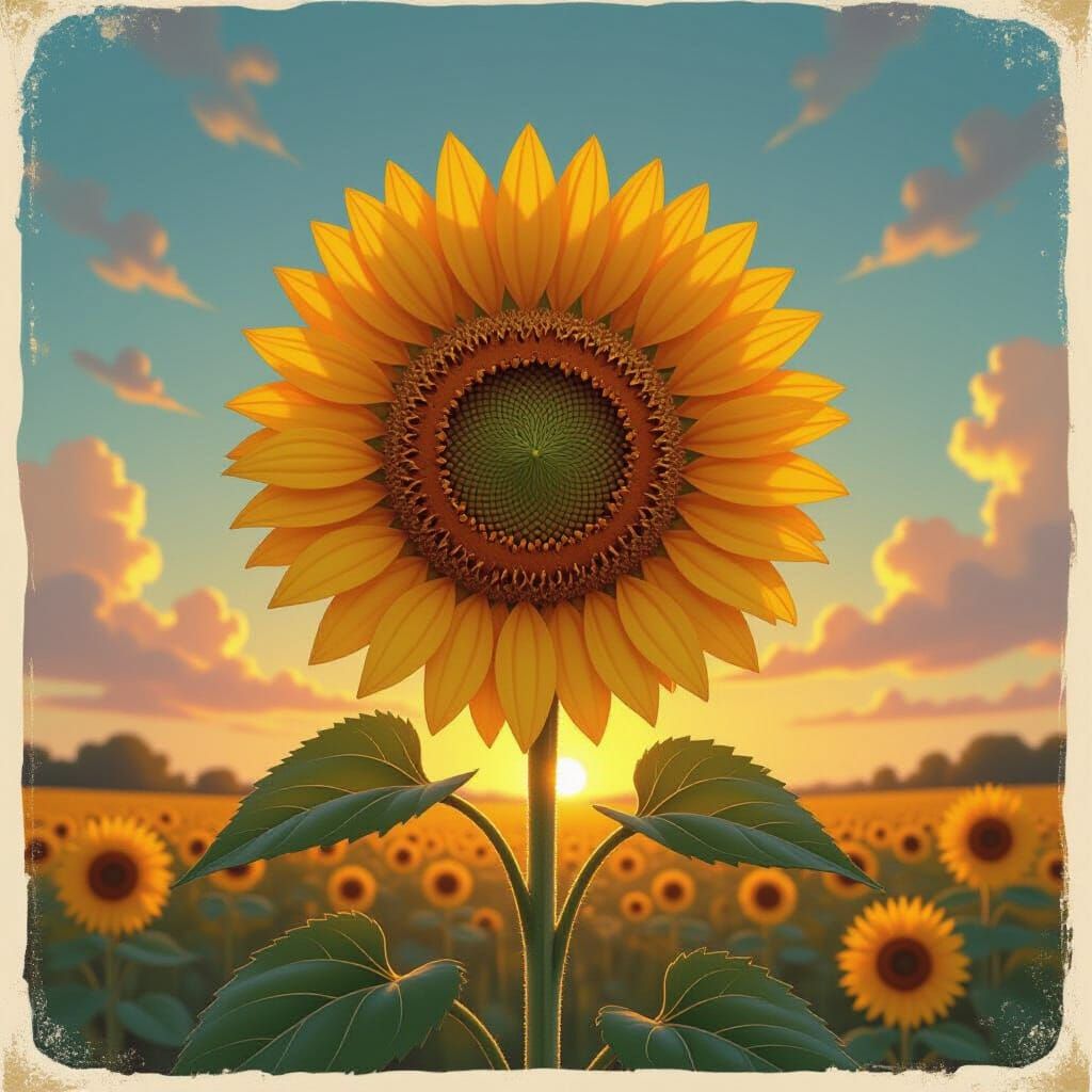 Giant Sunflower Illuminates Landscape as Tarot Sun