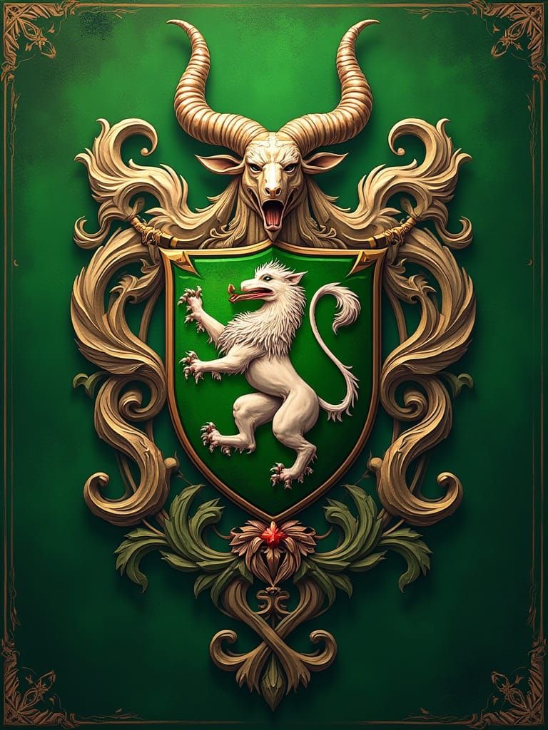 Medieval Irish Family Crest Flag in Heraldic Style