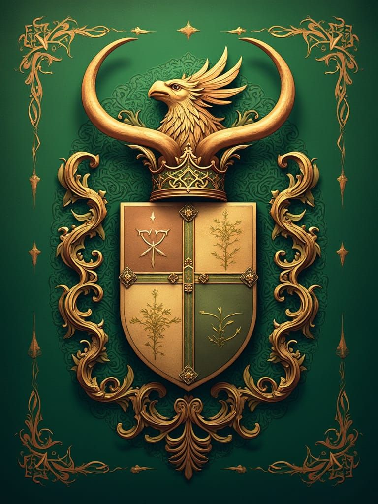 Medieval Irish Family Crest Flag in Celtic Style