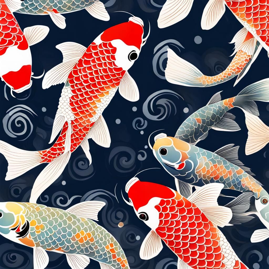 Mystical Koi Fish Art
