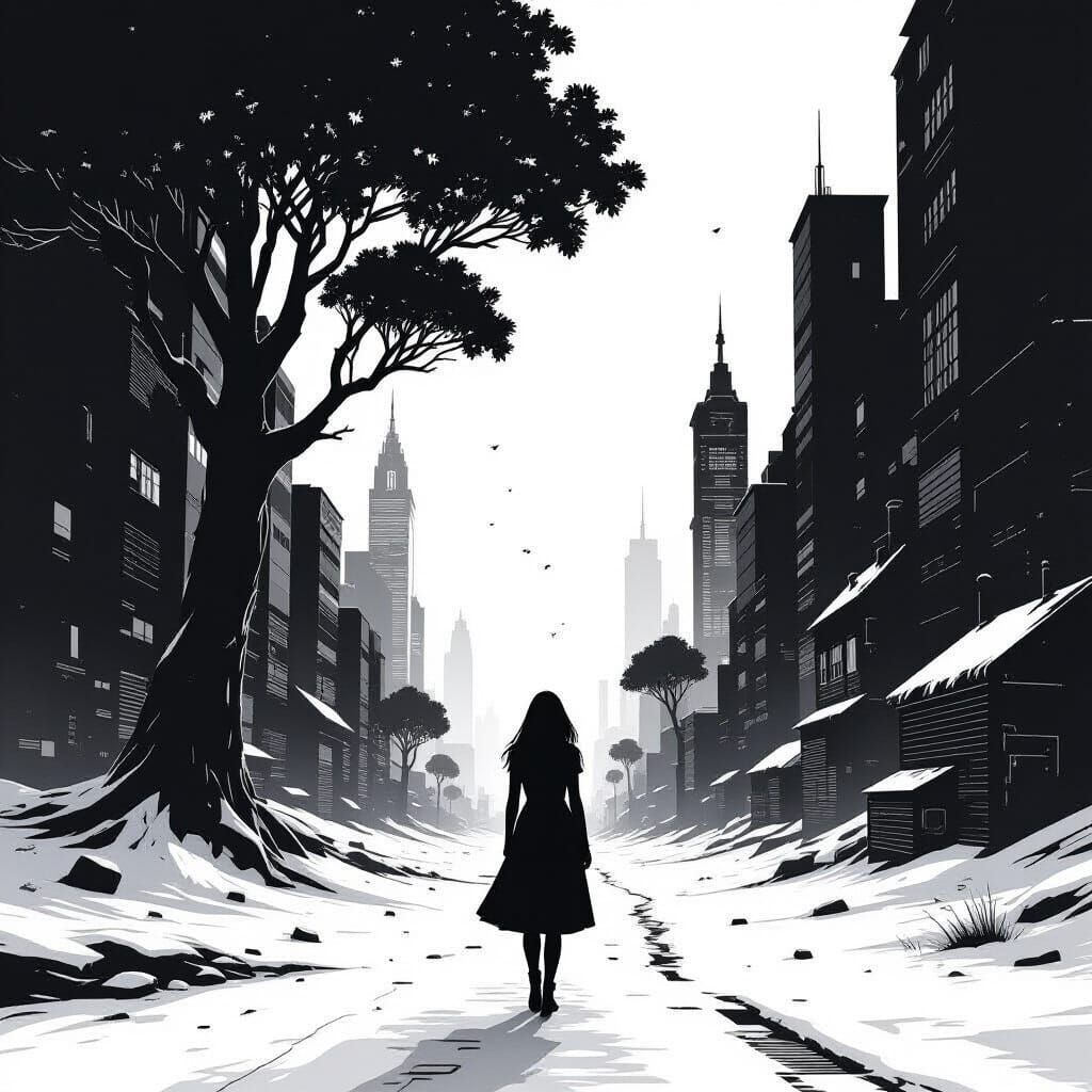 Monochromatic World Inspired by Graphic Novel Art
