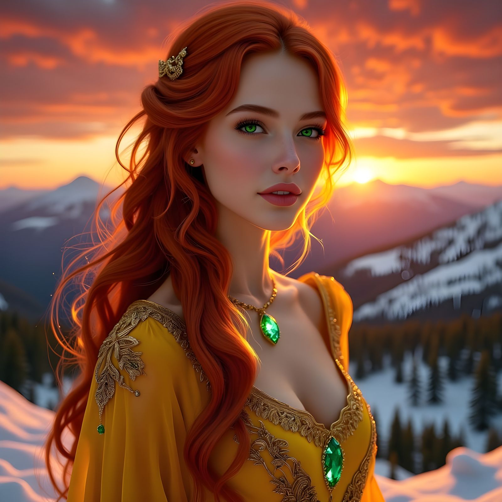Norse Goddess in Sunset Glow
