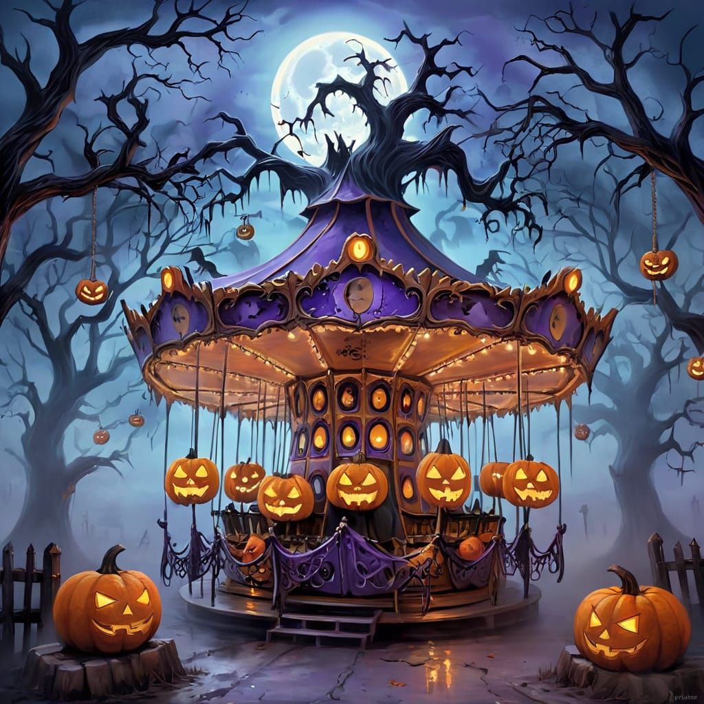Eerie Harvest Halloween Festival Under Full Moon