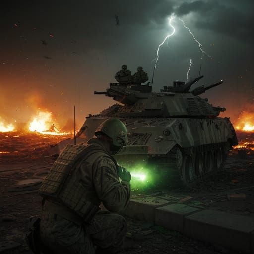 Gritty Military Realism in a Battle-Torn Landscape