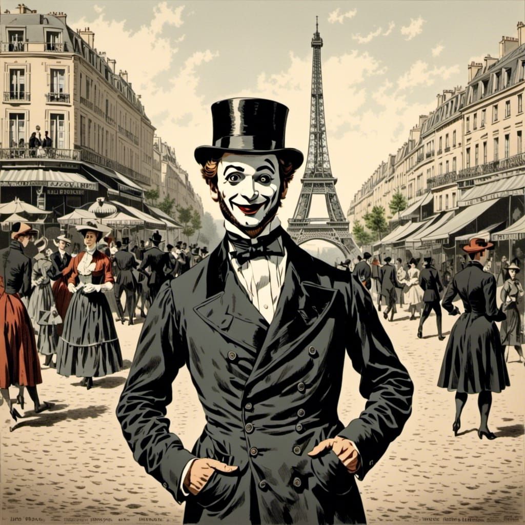 Parisian Mime Artist Digital Art