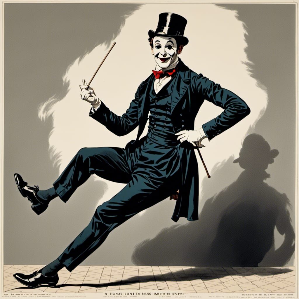 Parisian Mime Artist in Traditional Costume