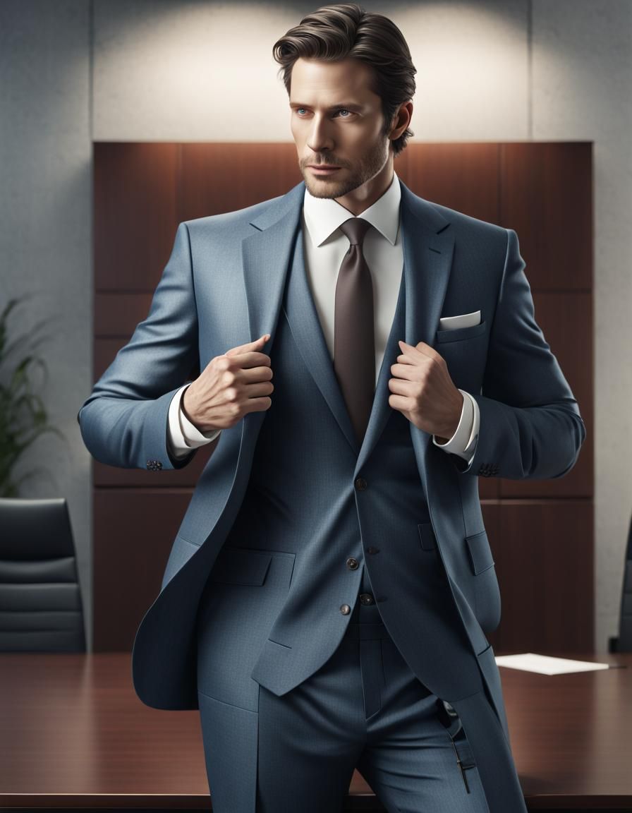 Confident Executive in High-Fashion Suit