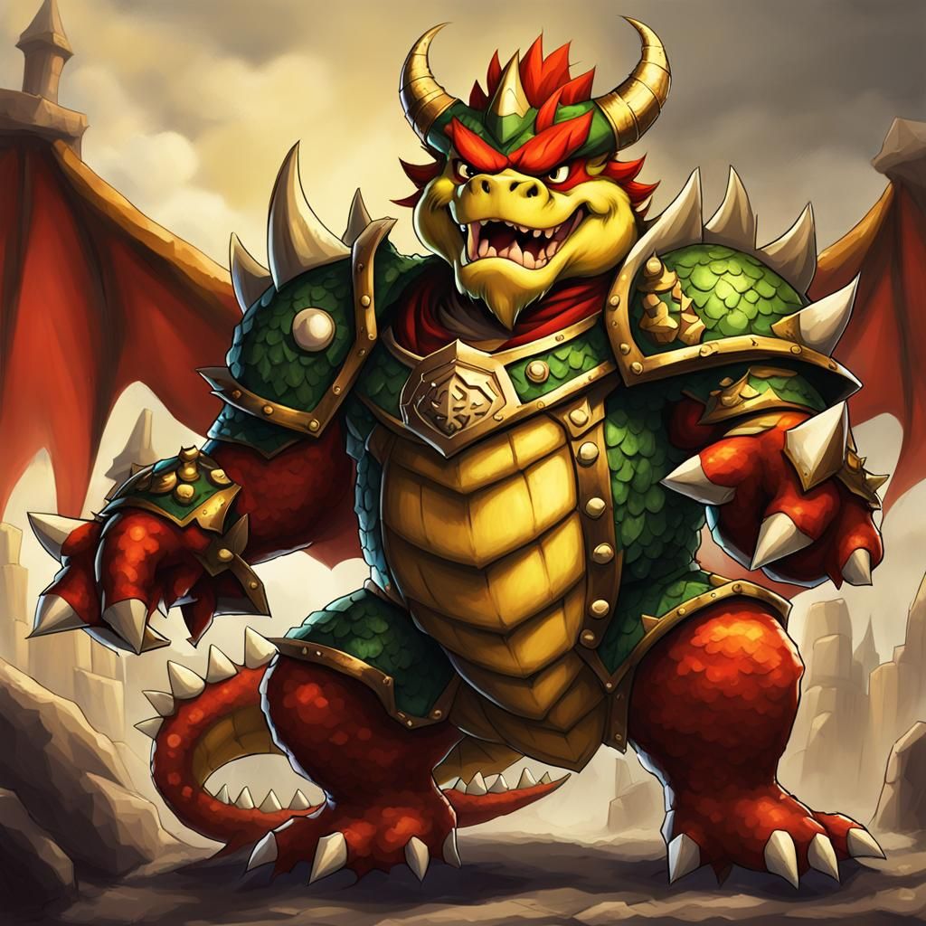 Bowser as Medieval Dragon King