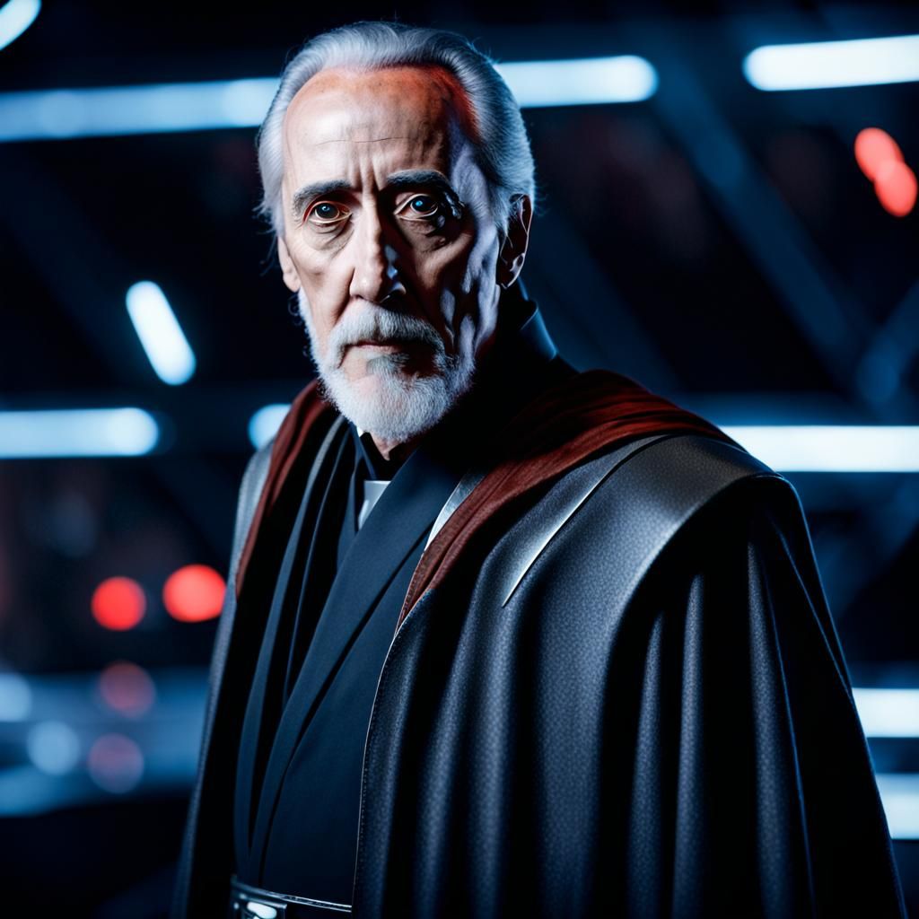 Count Dooku Portrait in Metallic Spaceship Interior