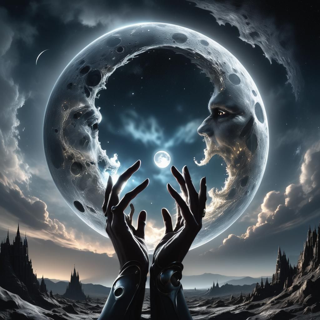 Epic Gothic Moonlit Scene in Photorealistic Style