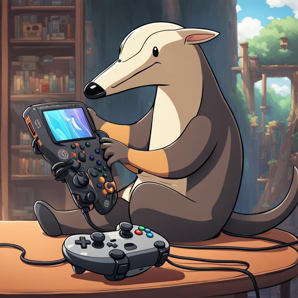 Anteater Gamer in Anime Style
