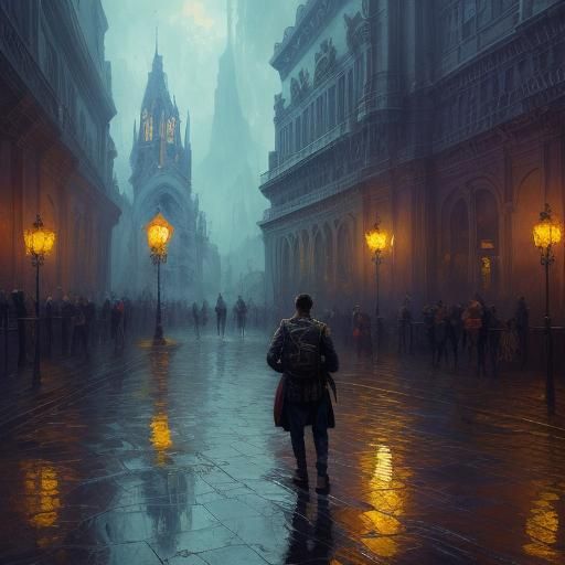 Exotic Breakfast Still Life in Surreal Impasto Style