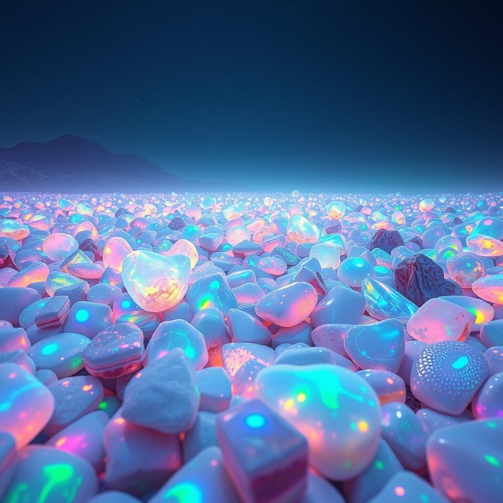 Ethereal Opal Dreamscape in Vibrant, High-Contrast HDR