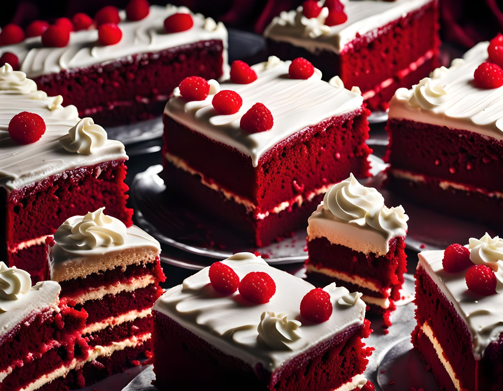 Hyperrealistic Red Velvet Cake, High Resolution