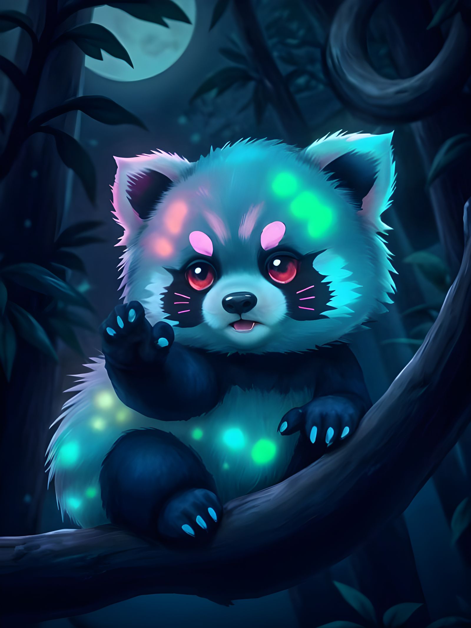 Kawaii Chibi Red Panda in Anime Style