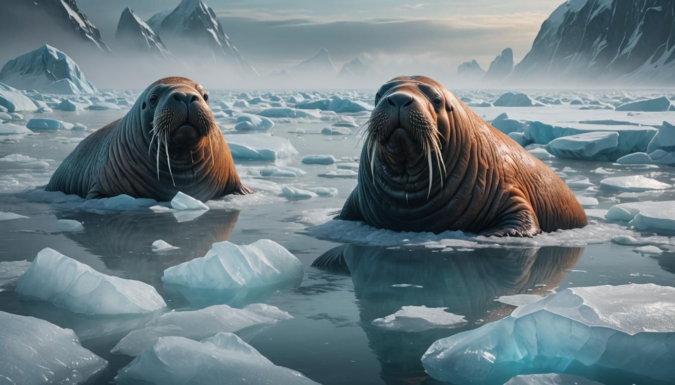 Walrus Gazing into Icy Otherworld: Concept Art