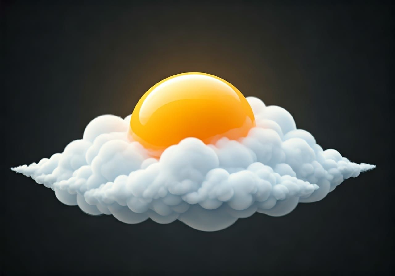 Surreal Egg Yolk on Cloud Dreamscape