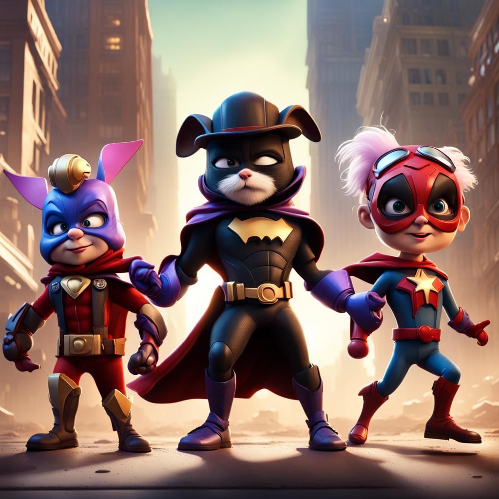 Pint-Sized Superheroes Defend Toy Box City