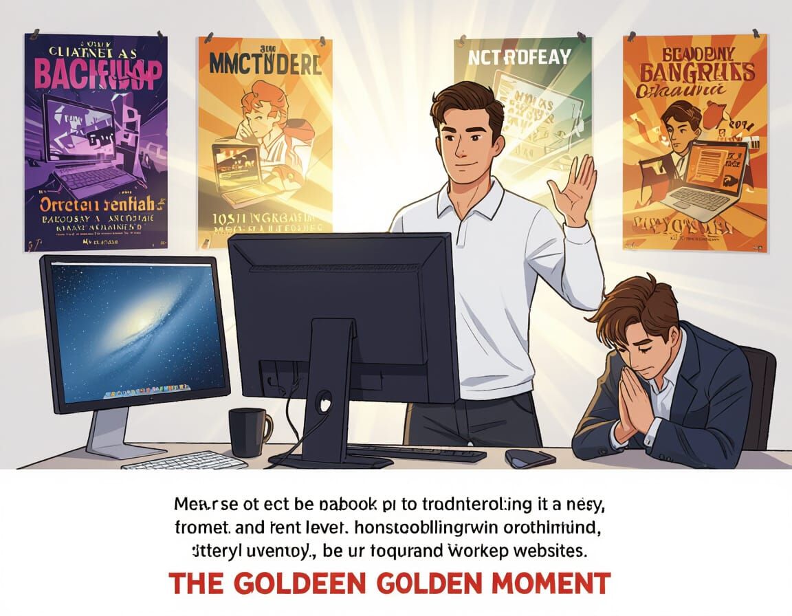 Heroic Computer Savior in Golden Moment