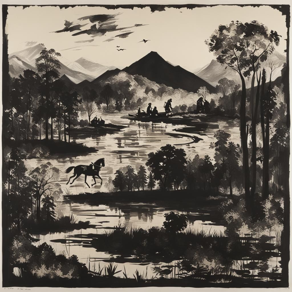 Landscape in Style of Kentridge and Reiniger