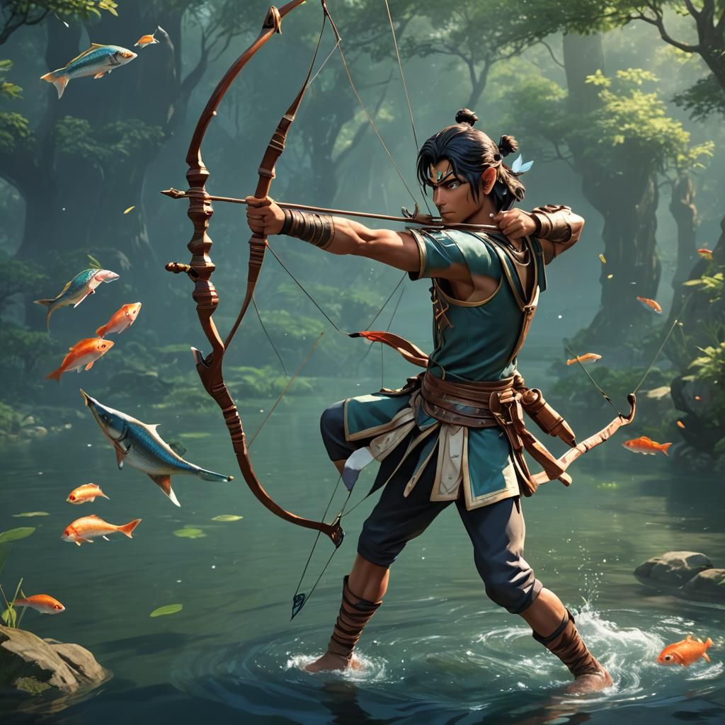 Ancient Indian Archer: 3D Anime Art