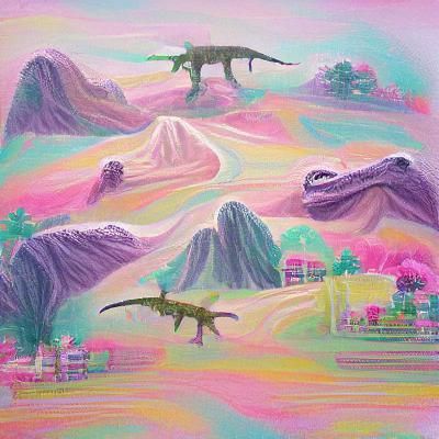Pastel Jurassic Park Landscape