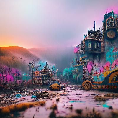 Post-Apocalyptic Wonderland in Detailed Matte Painting