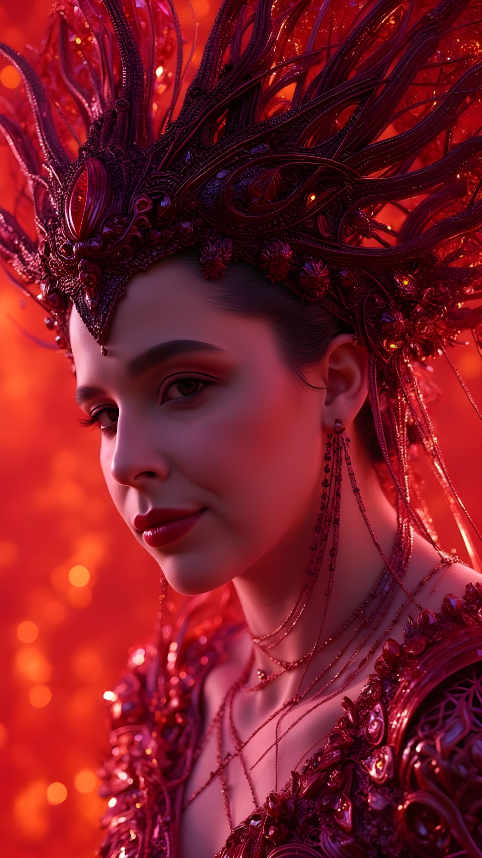 Intricate Alien Queen Portrait in Hyperrealistic Sci-Fi Styl...