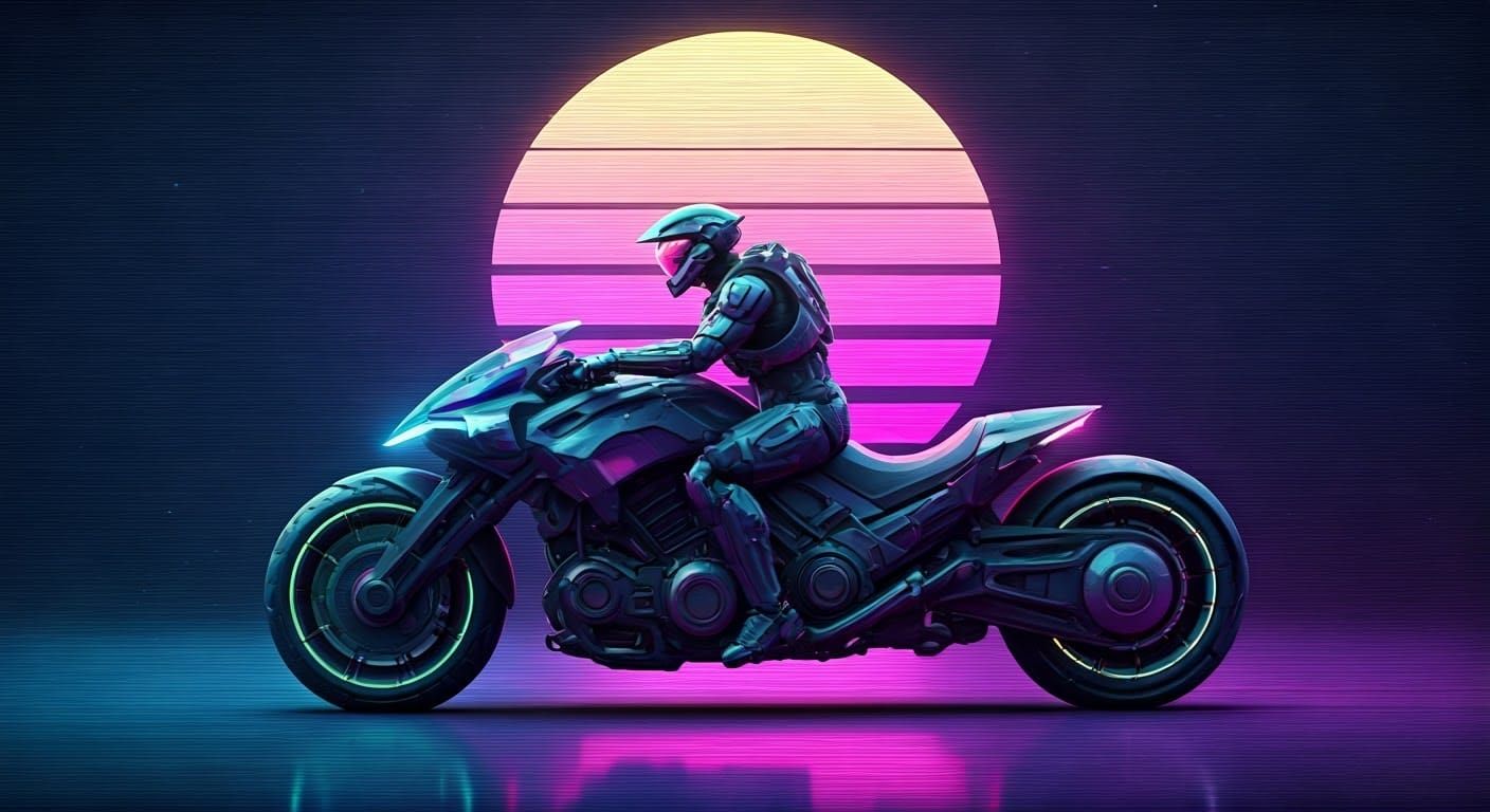 Neon Dreamscape: Holographic Bikes in Cyberpunk Realm