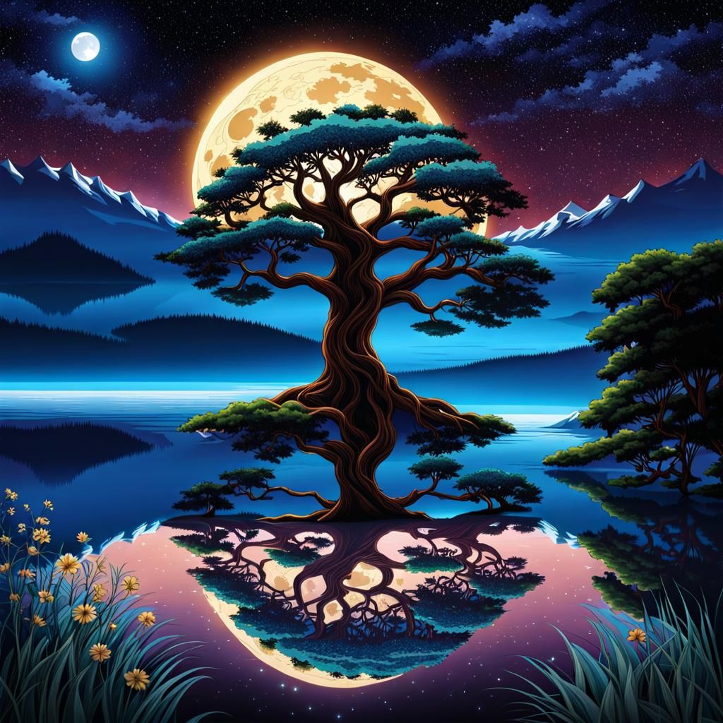 Tree of Life Anime Style Digital Art