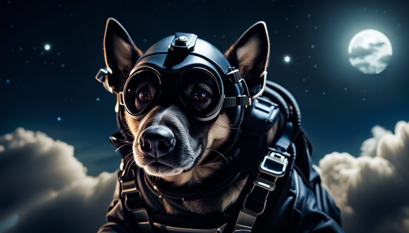Tactical Dog Skydiving at Night