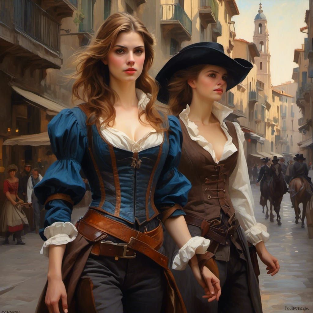 Three Musketeer in Barcelona: Dark Fantasy Concept Art
