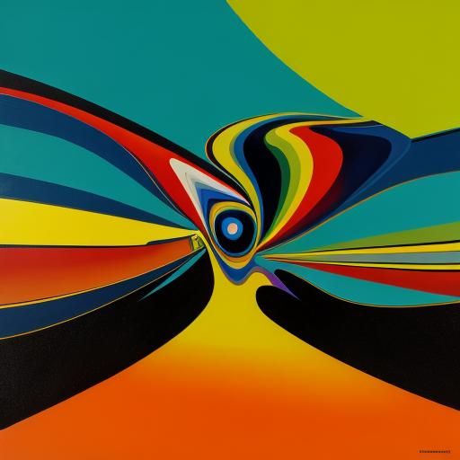 Surreal Abstract Oil Painting with Vibrant Colors