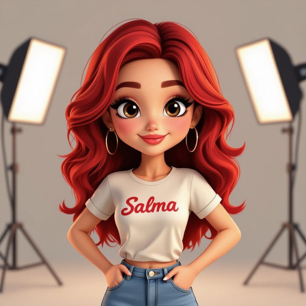 Vibrant Young Woman in Crisp 3D Style