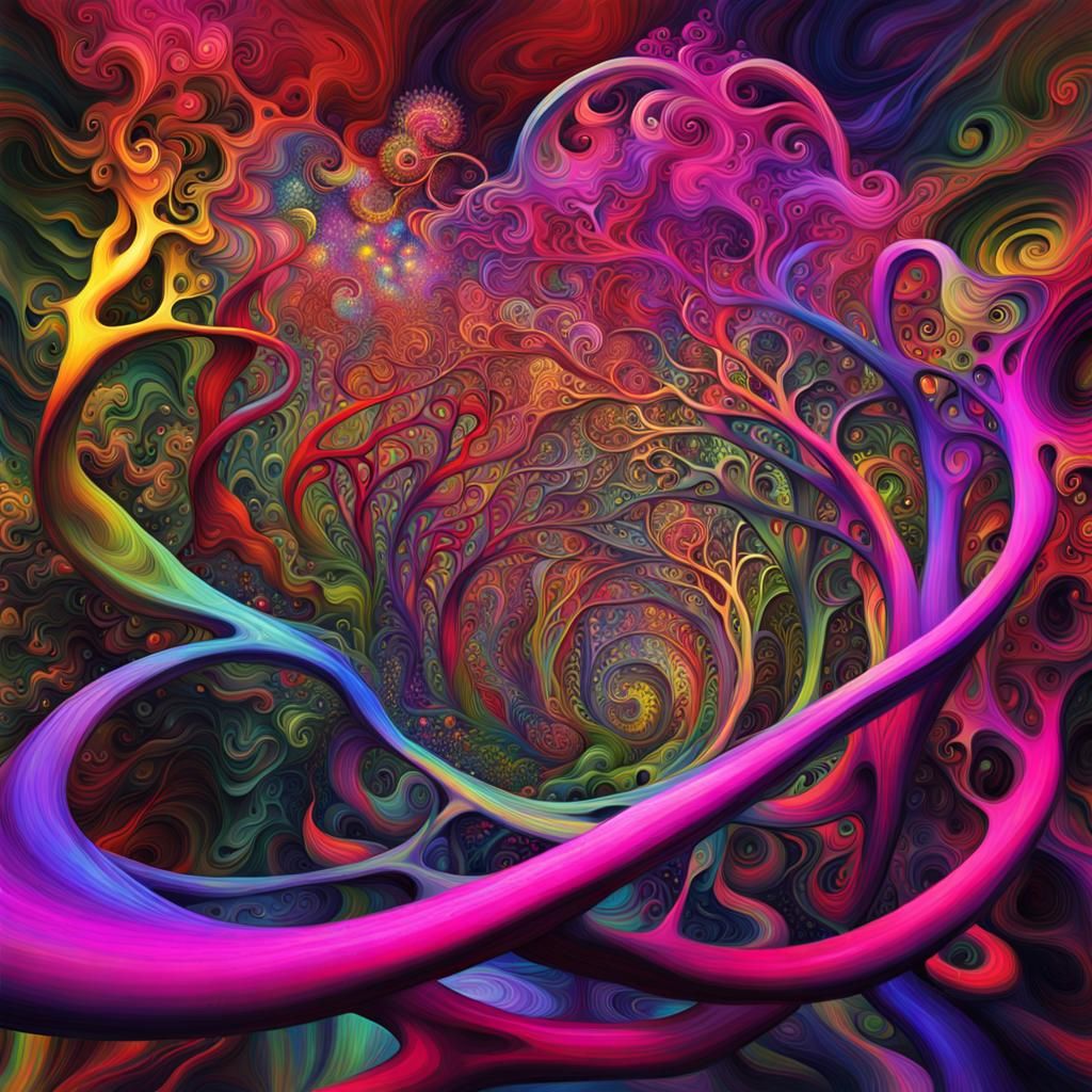 Surreal Jungle: Intricate Vines in Abstract Style