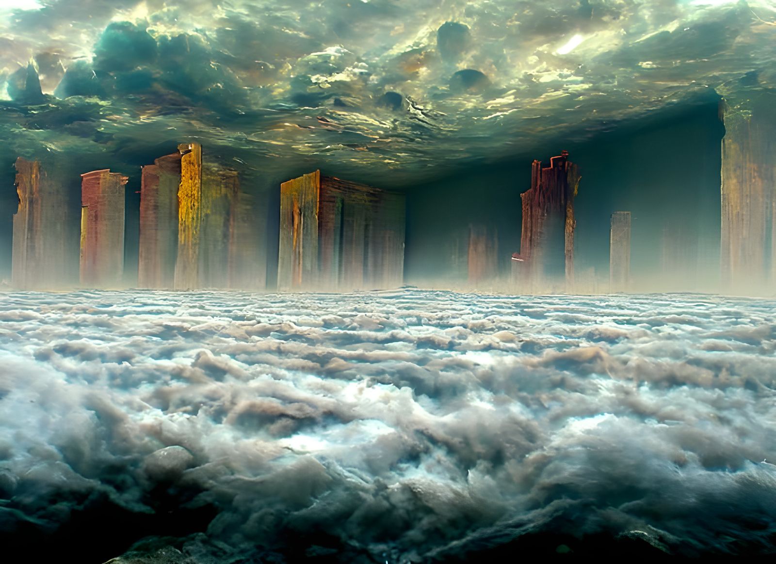 Sinister Skyscraper Landscape in Dystopian Style