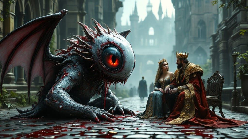 Regal Encounter with a Dark Fantasy Dragon