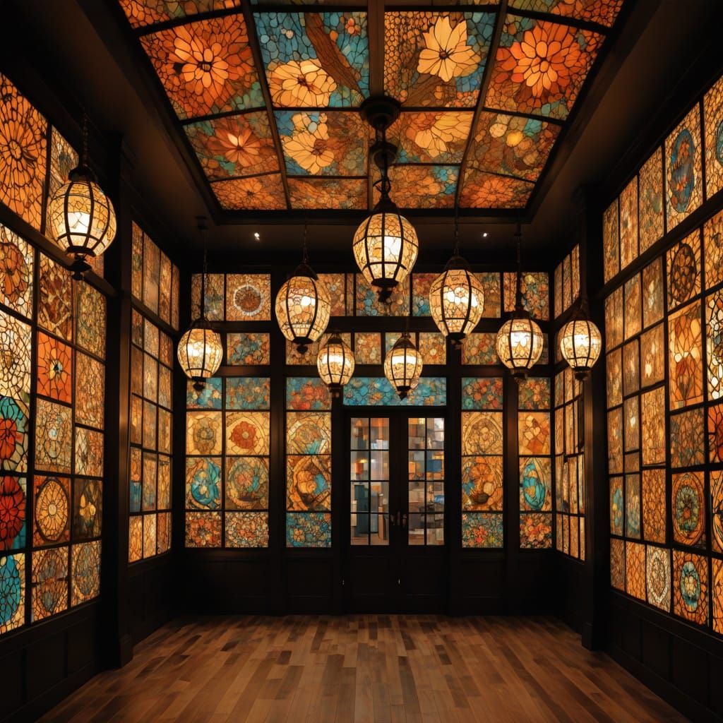 Tiffany Lamp Collage Room