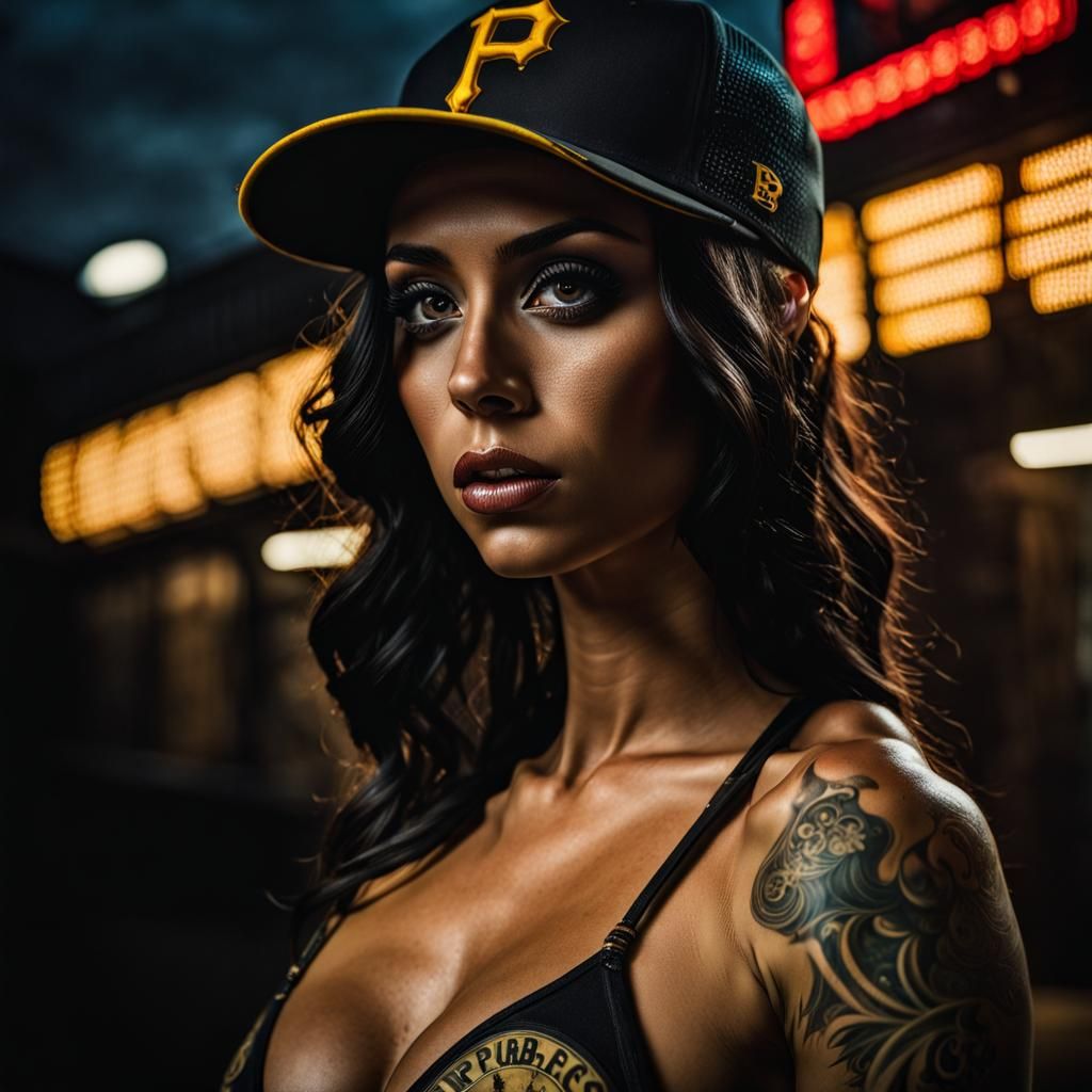 Busty Gypsy Pirate with Glowing Eyes in Hyperrealism