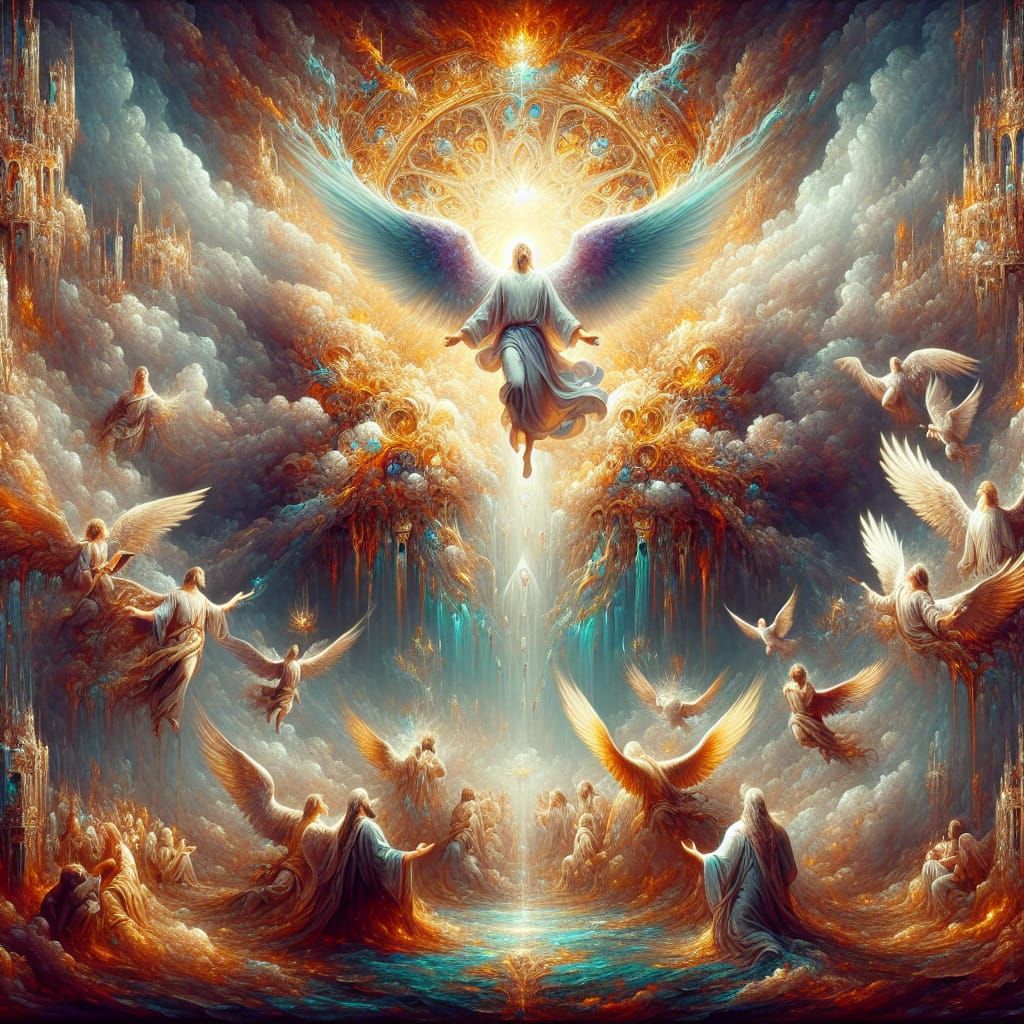 Pentecost: Holy Spirit Descent in Fantasy Art