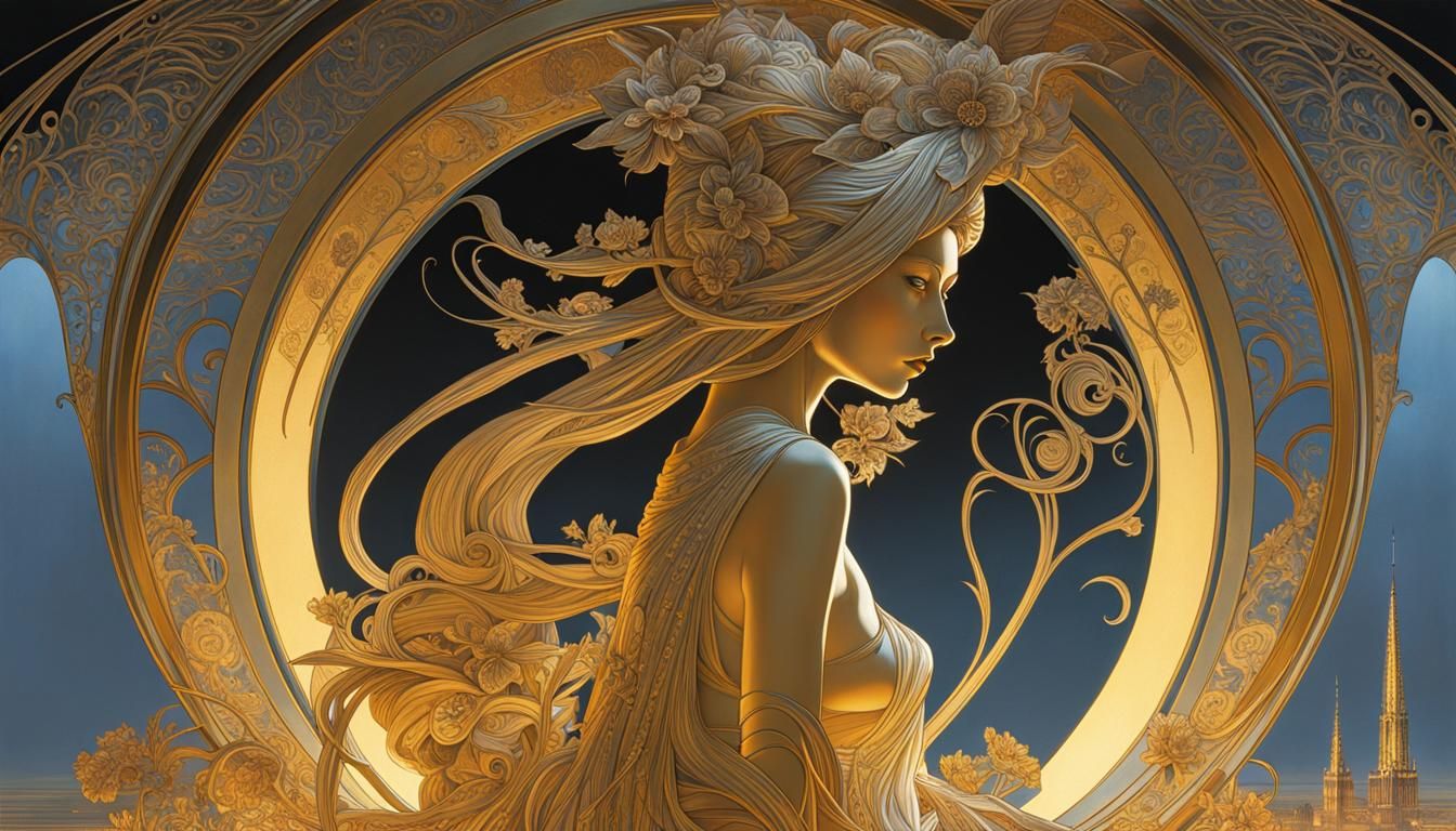 16k resolution, art by Syd Mead, Alphonse Mucha, H.R. Giger, Yoko Honda, Jakub Rebelka, Brom, Zdzisław Beksiński, Hokusa...