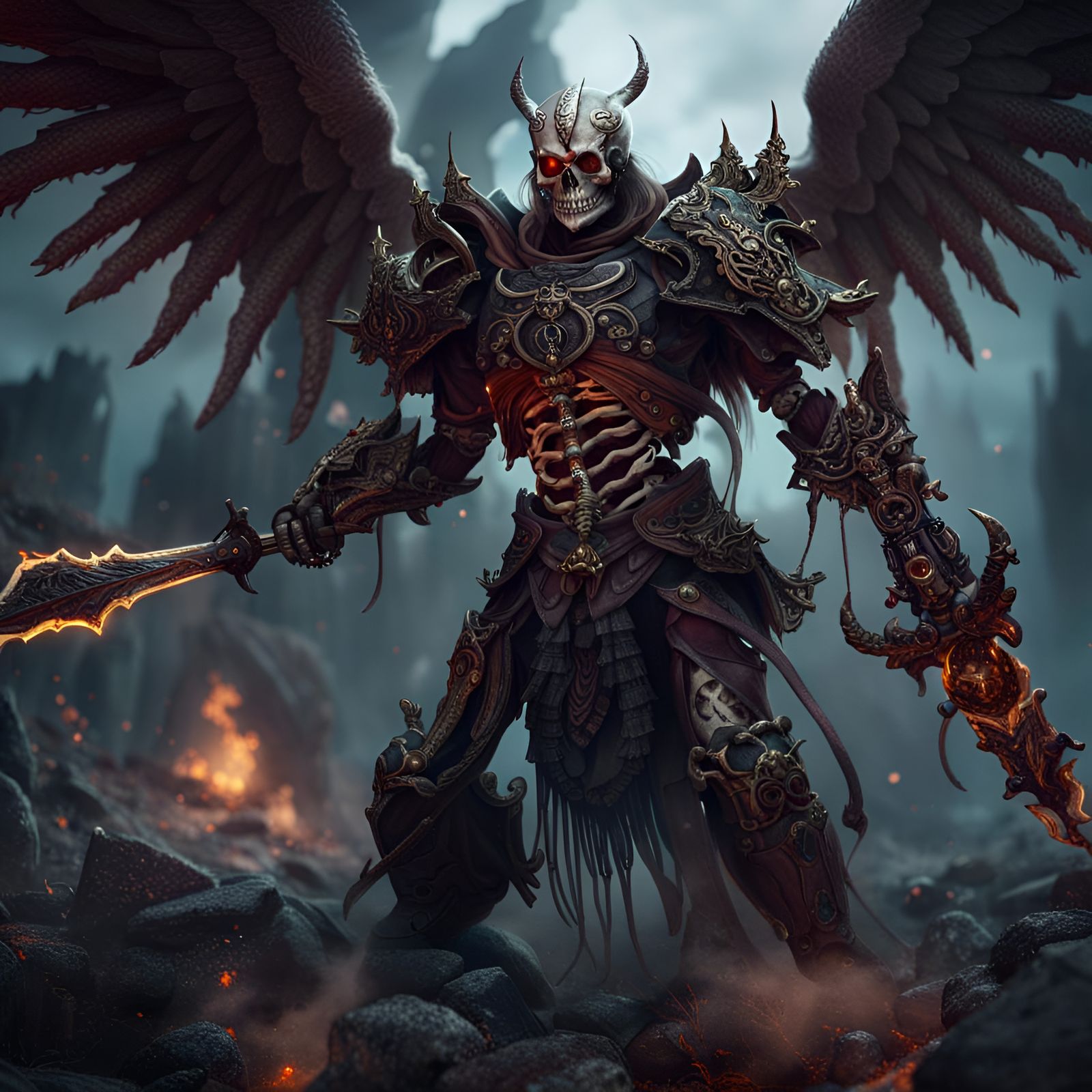 Skeleton Army Demon Warrior Angels War