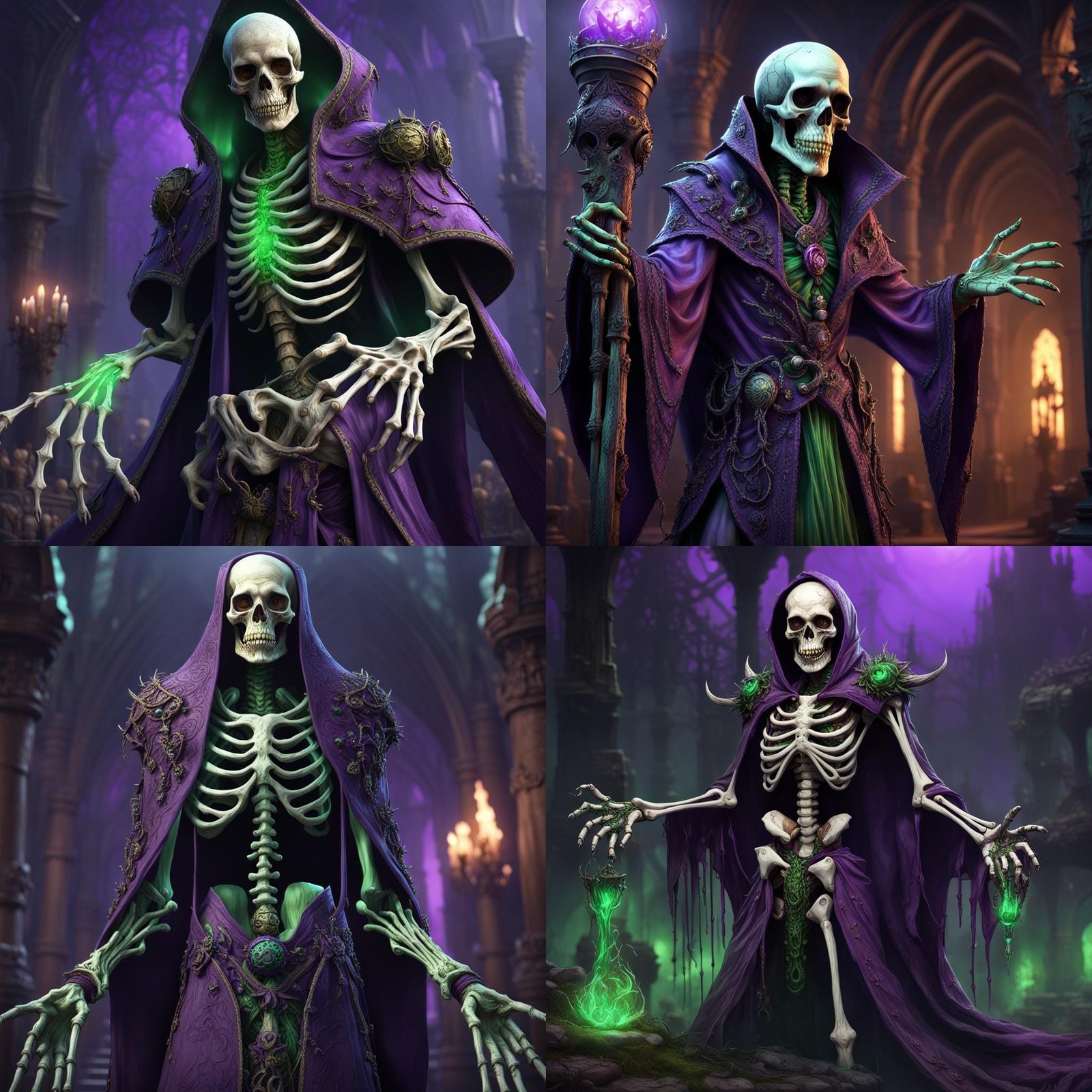 Undead Necromancer Vizier Manipulating Green Energies