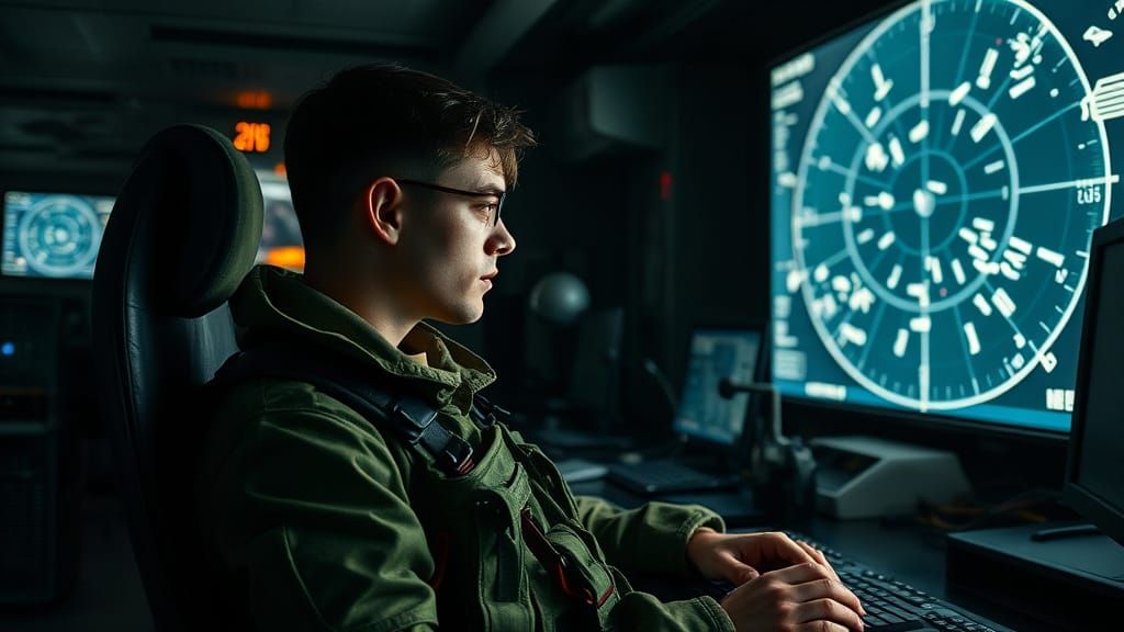 Gritty Military Base Scene in Cinematic Style