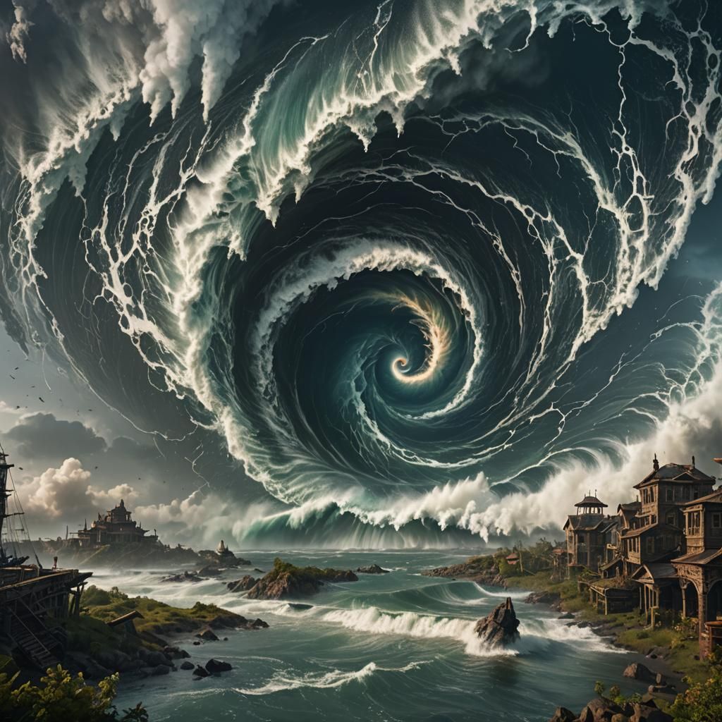 Fantastical Hurricane Matte Painting in Deep Color