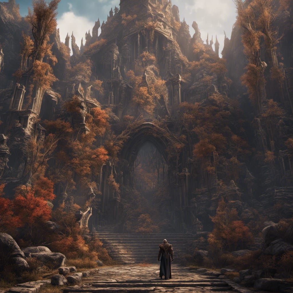 Detailed Matte Painting of Cain in Deep Color